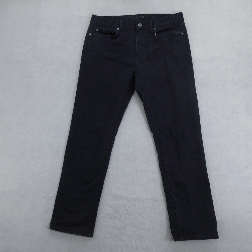 Banana Republic Men's Jeans 33x28 Slim Traveler Navy Stretch